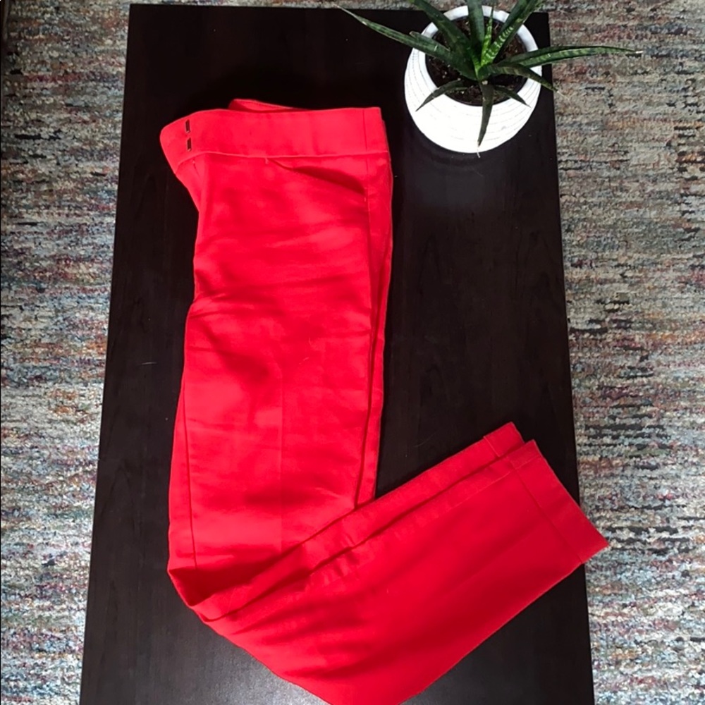 LOFT MARISA SKINNY RED PANTS
